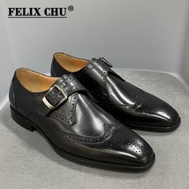 Size 6-13  Dress Shoes Men Leather Italian Wingtip Oxford  Shoes for Men Monk St - £108.99 GBP