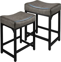 The Flyzc Counter Height Bar Stools Set Of 2, 24 Inch Stools For Kitchen Counter - £114.23 GBP