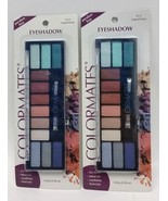 2 NEW Colormates Tropical Fusion 12-Color Eyeshadow Palettes w/Applicato... - £12.44 GBP