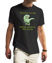 Dinosaurs eat man Black T Shirt - £18.27 GBP
