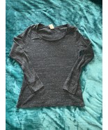 Faded Glory Women&#39;s Large Long Sleeve Top Black/Gray - $6.00