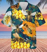 Honey Bee HAWAIIAN Shirt, Aloha Hawaii Shirt, Summer Shirt - £8.23 GBP+