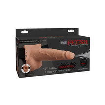 Fetish Fantasy Series 7.5 in. Hollow Squirting Strap-On With Balls Beige/Black - £66.05 GBP