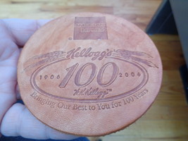 American Express Kellogg&#39;s 100 Years Leather Drink Coaster 1906 2006 - £17.62 GBP