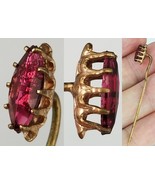 Vintage Antique Art Nouvea red Ruby Garnet gemstone Hat Stick Pin - $729.04 MXN