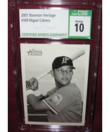 2001 BOWMAN HERITAGE #349 MIGUEL CABRERA SP RC CSG 10 PRISTINE - £1,998.38 GBP