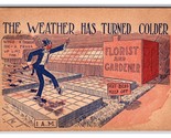 Comic Drunk Man Top Hat Weather Has Turned Colder at Florist DB Postcard... - $5.31