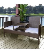  Garden Bench Brown PE Rattan Medium Durable Garden Bench - $4,445.94 MXN