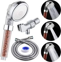 Filter Shower Head with Hose and Shower Arm Bracket, High Pressure &amp; Water - £20.48 GBP