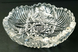 EAPG Star of David Starburst Mint Dish Pressed Glass 5&quot; x 1.5&quot; Vintage - $11.29