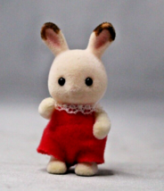 Calico Critters Epoch Sylvanian Families RABBIT Baby Bunny Red Shirt Standing - £6.77 GBP