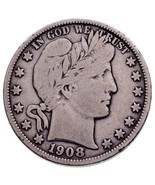 1908-O Barber 50C Half Dollar in Fine Condition, Light Gray Color - £42.88 GBP