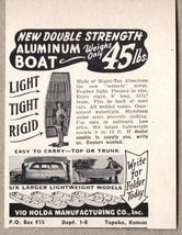 1956 Print Ad Vio Holda Rigid Tex Aluminum Boats Topeka,KS - £8.01 GBP
