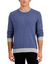 Club Room Men's Elevated Tonal Textured Sweater in Navy-Size Medium - $19.97