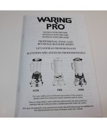 Waring PRO WPB PBB MBB Blender Instruction Book w/ Recipes MANUAL ONLY b... - €12,92 EUR
