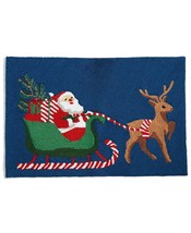 Martha Stewart Collection Santa 20&quot; X 30&quot; Hooked Rug T410881 - $44.54