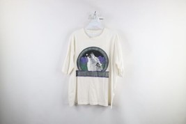 Vtg 90s Streetwear Mens Large Distressed Spell Out Call of the Wild Wolf T-Shirt - $49.45