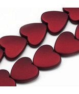 4 Large Heart Beads 20mm Rubberized Acrylic Deep Red Valentine&#39;s Jewelry... - $7.50 CAD