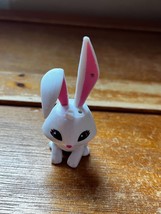 Cute White Rubber Plastic Anime Spring Easter Bunny Rabbit Figurine – 3 inches h - £7.58 GBP