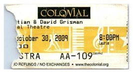 David Grisman Concert Ticket Stub October 30 2009 Keene New Hampshire - £8.15 GBP