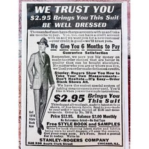 1914 Stanley Rogers Co - Man in Suit w/ Cane - Original Antique Vtg PRINT AD - $14.84