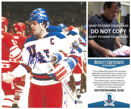 Mike Eruzione USA signed 1980 winter Olympics Hockey 8x10 photo Beckett proof - £77.76 GBP