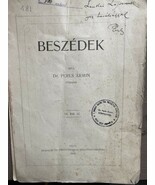 Vintage Rare Judaica Book In Magyar Language “Beszedek” 1909 Dr Perls Armin - $1,581.38 MXN