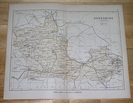 1882 Antique Map Of Berkshire County / Reading Windsor / England - $26.13