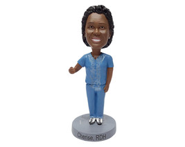 Custom Bobblehead Nice dentist guy streching his arm out to hold a real tooth br - £71.14 GBP