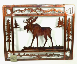 Lazart Framed Moose 20 inch Laser Cut Metal Decorative Hanging Wall Art - £42.91 GBP