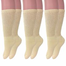 Long Cotton Casual Crew Socks for Men and Women (Ecru 3 Pairs, 9-11) - $10.30+