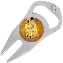 Gustav Klimt The Kiss Golf Ball Marker Divot Repair Tool Bottle Opener - £9.40 GBP