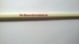 Roosevelt Madison Ave NYC Swizzle Stick Drink Stirrer White Plastic - £8.00 GBP