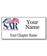 SAR WHITE GOLD OR SILVER  PERSONALIZED  CHAPTER NAME BADGE W/ MAGNET - $349.61 MXN
