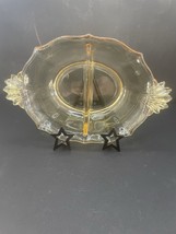Fostoria Yellow Divided Relish Bowl Depression Glass Art Deco Condiment ... - $12.58