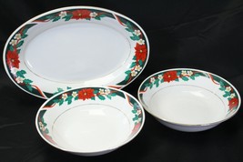 Tienshan Deck the Halls Platter and 2 Serving Bowls Christmas - $35.27