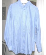 Men&#39;s Blue &amp; Brown Sm Plaid Cotton DRESS SHIRT Size Medium Roundtree &amp; York - €11,07 EUR