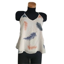 Rory Beca Tank Top Womens Size Small Forever 21 Sheer Feathers Boho Hipster - $12.00