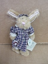 NOS Boyds Bears Pauline Bunny Rabbit Plush Blue Plaid Dress  B36 I - £17.28 GBP