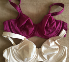 (2) Pair 42C Cacique Vintage Lined Silky Stretch Gentle Lift Full Cup UW... - £29.41 GBP