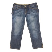 LUCKY BRAND Islander Lola Crop Jeans, Women&#39;s Sz 4/27 30x22 Dark Wash Distressed - $17.42