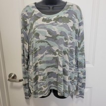 Olivaceous Green Blue Purlple Camo Hi-Lo Sweater Side Zip Detail Sz M Wo... - £12.65 GBP