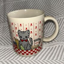 Vintage 70s 80s Japanese Cat In The Kitchen Porcelain Coffee Mug Cup Tea... - $30.71