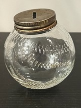 Clear Glass Etched Baseball Piggy Ball Bank Rare HTF Beautiful - Vintage! - £21.97 GBP