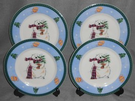 Set (4) Pfaltzgraff Snow Bear Salad Plates Christmas Pattern - £23.35 GBP