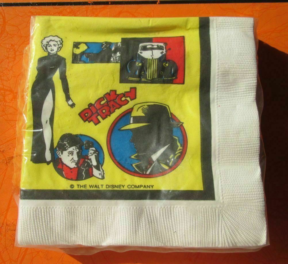 Dick Tracy Party Napkins 20 Beverage and 16 Luncheon Napkins - $10.18
