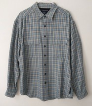 ExOfficio~Plaid~Polyester/Rayon~Button Up~Pocket~Sz Large~Blue~Midweight... - $23.12