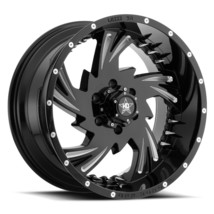 20x10 Luxxx HD7 Gloss Black Milled w/ Spike Rivets Off-Road Wheel (SET OF 4) - £930.45 GBP