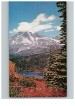Magnificent Mount Rainier in Washington United Air Lines Airline Postcard - $9.89