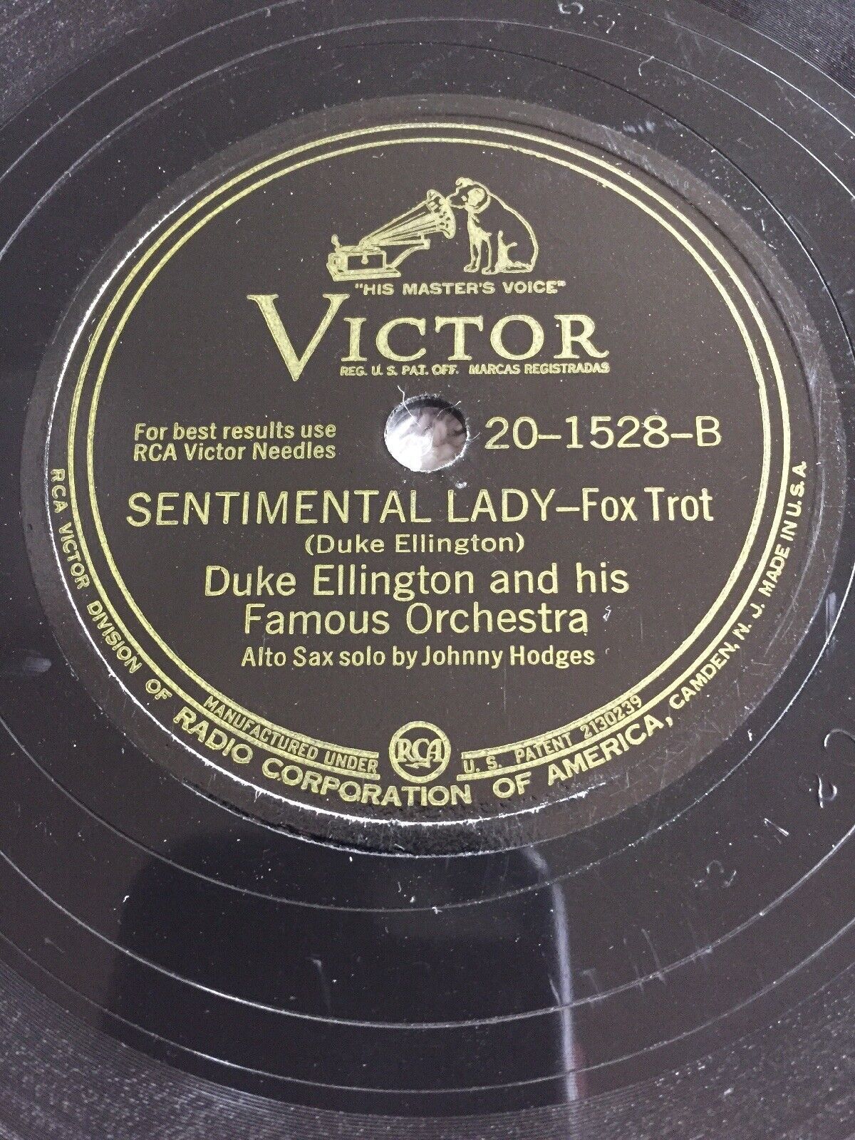 Duke Ellington - A Slip Of The Lip / Sentimental Lady - Victor 20-1528 78rpm Item image 2